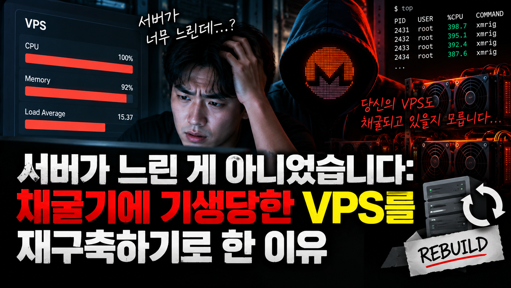 서버가 느린 게 아니었습니다: 채굴기에 기생당한 VPS를 재구축하기로 한 이유